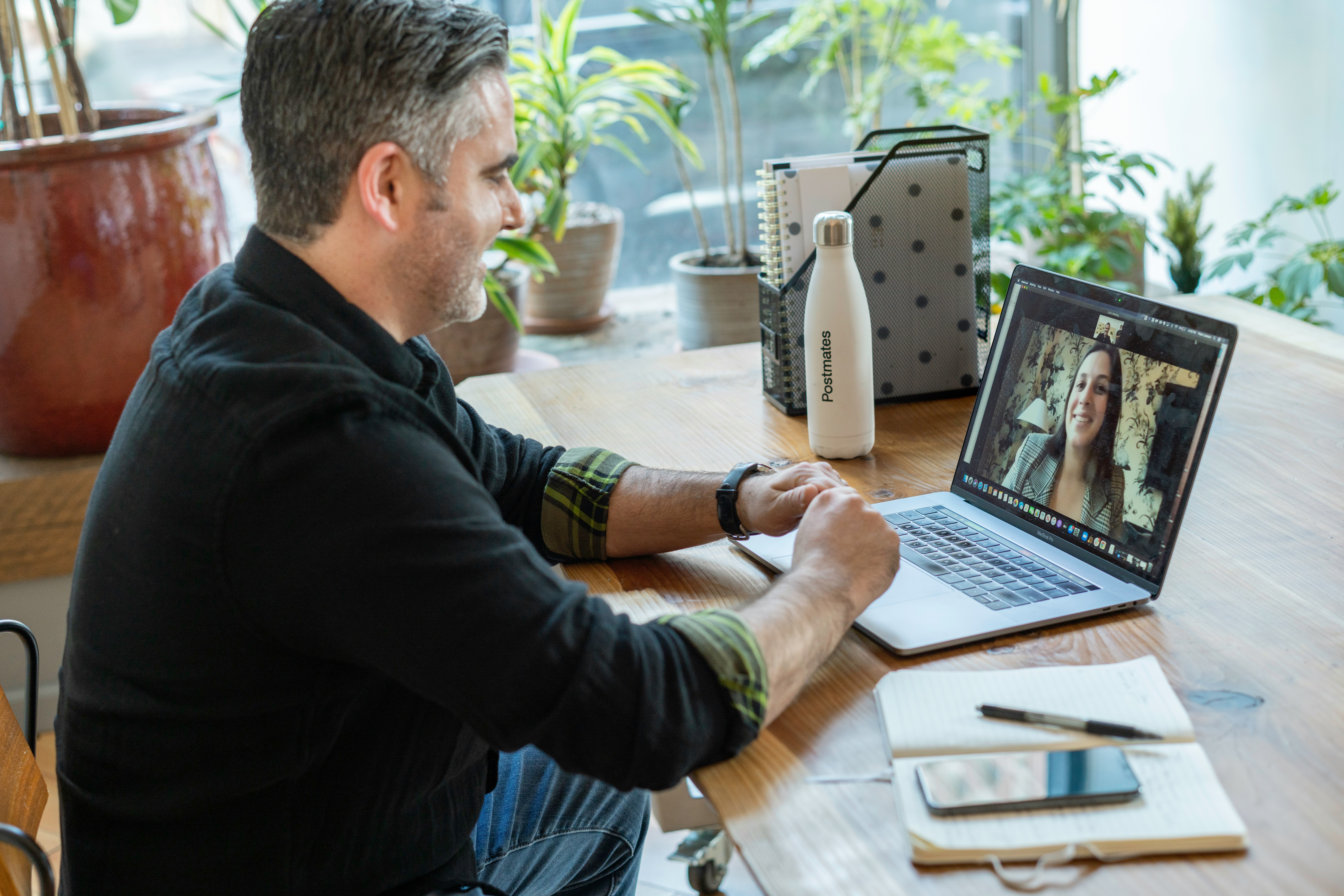 Professional working remotely from a quiet home office